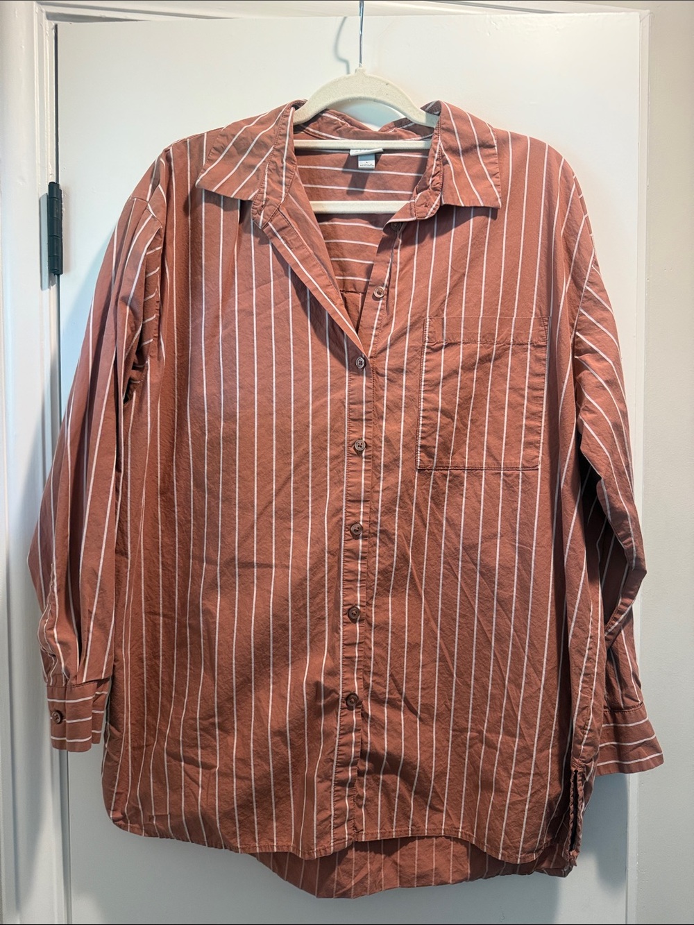 a new day Rust Striped Button-Down Shirt - Picture 3 of 4